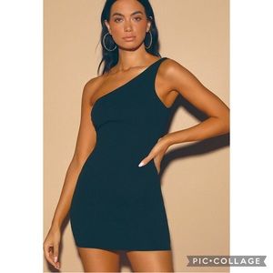 Late Night Love Black One-Shoulder Bodycon Dress